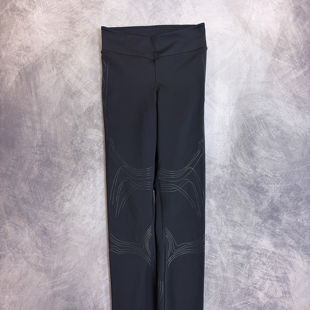 Gymshark Womens Black Graphic Line High Waisted Athletic Yoga Pants Small